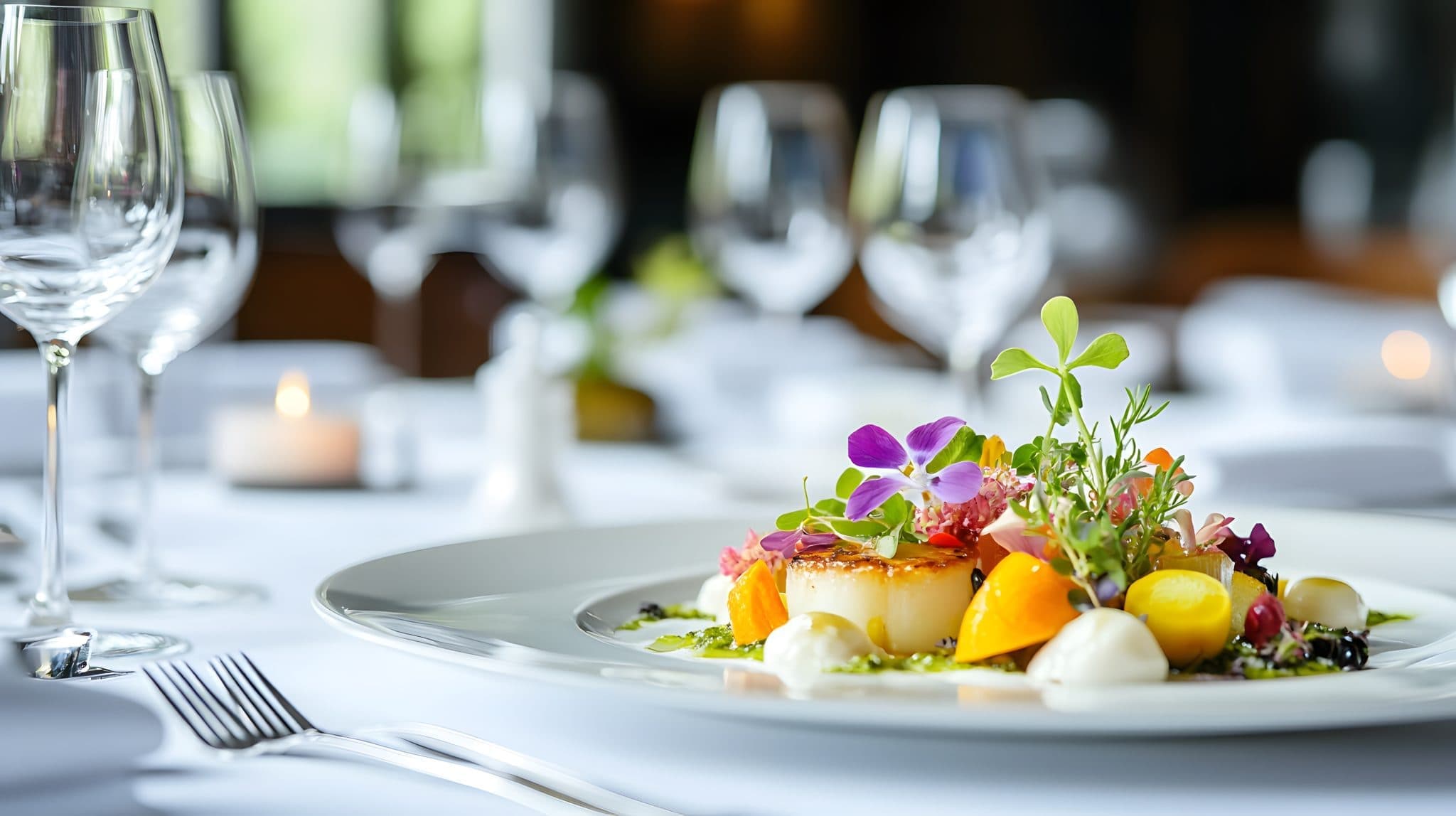 Servering med kammusling